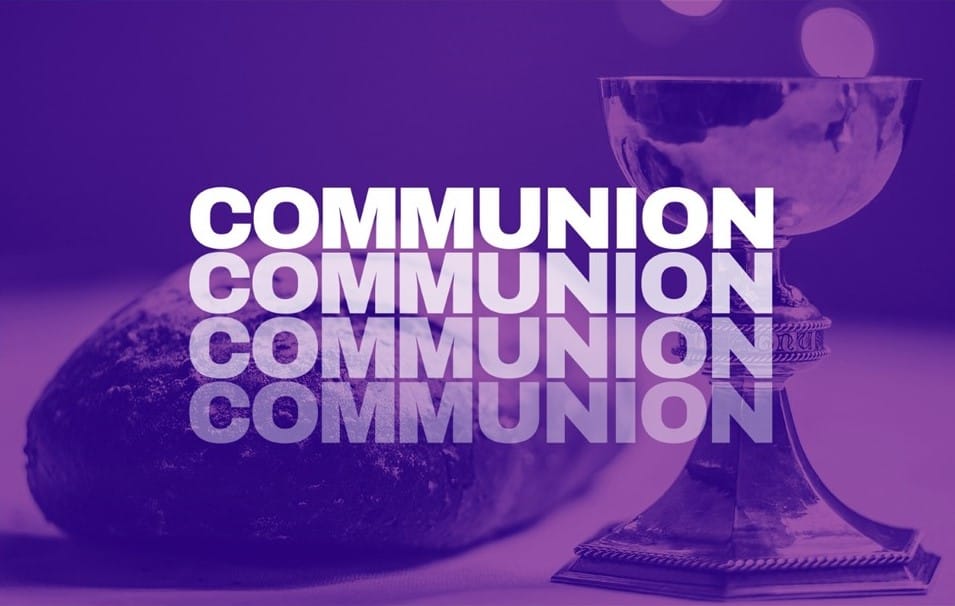 St. John's United Church | Communion communion on a purple background.